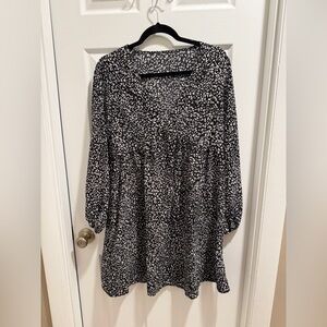 SHEIN Black & White Leopard Patterned Dress